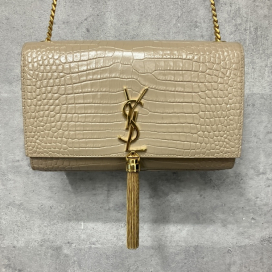 サンローランの354119 クロコ型押し モノグラム チェーンショルダーバッグの買取実績です。