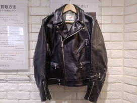 ルイスレザーのベジタブルタンニンカウハイド サイクロン ダブルライダースの買取実績です。