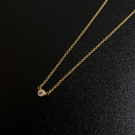 ティファニーの750 バイザヤード 1P ダイヤ ネックレスの買取実績です。