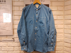 ラルフローレンのインディゴクロス ウォバッシュストライプ バンドカラーシャツの買取実績です。