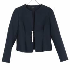 ヨーコチャン YCJ-121-071 ブラック パール付きタックノーカラーショートジャケット 買取実績です。