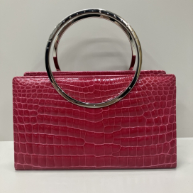 コンテスのレッド クロコダイル コルネリー ハンドバッグの買取実績です。