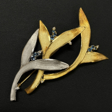 田村俊一 K18×Pt900 ダイヤモンド×パライバトルマリン デザインブローチ 買取実績です。