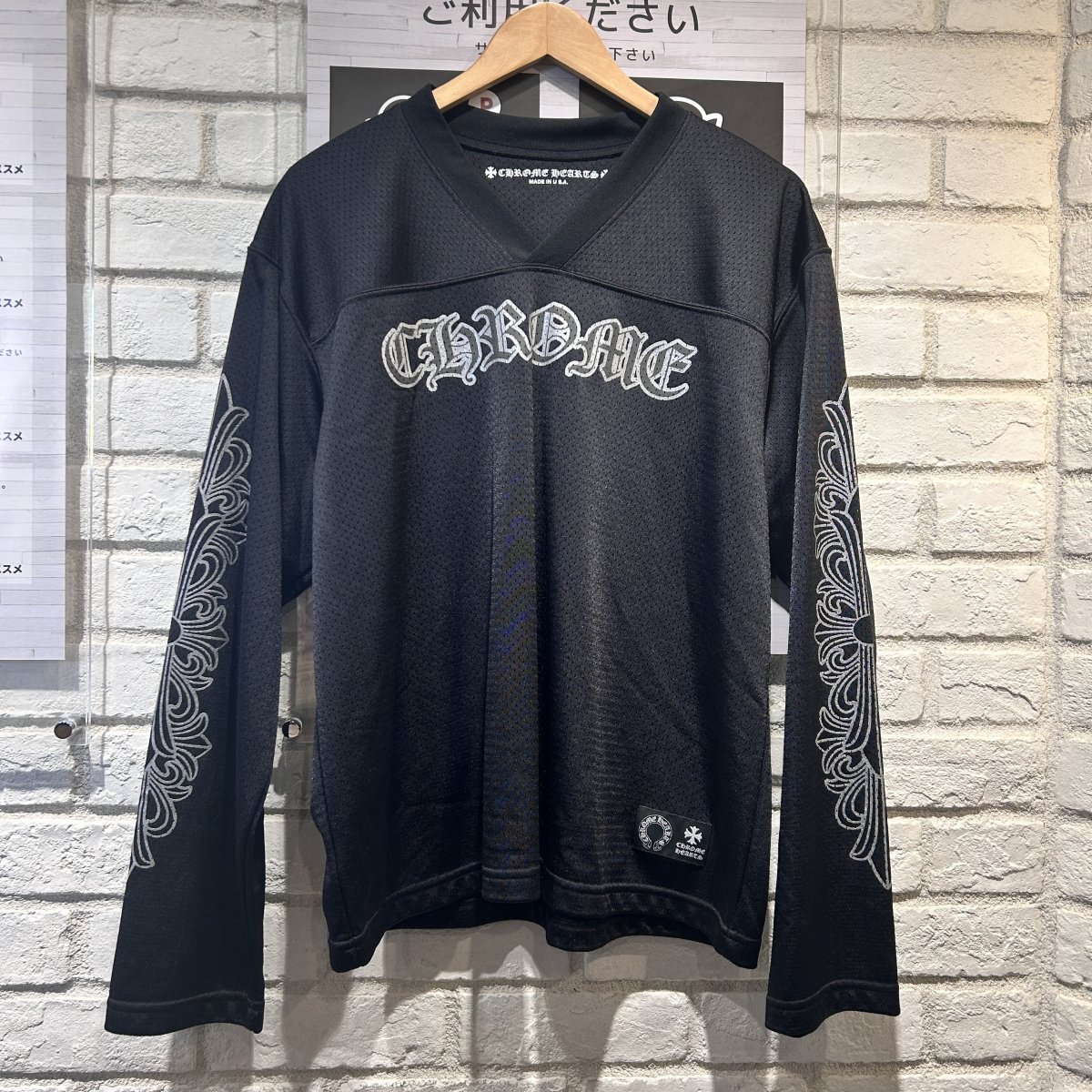 美品 CHROME HEARTS カットソー バックロゴ サイドスター ラグラン 