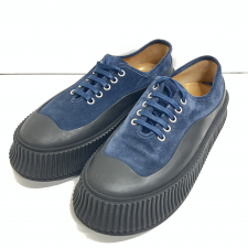 ジルサンダー ネイビー×ブラック スエード プラットフォーム スニーカー 買取実績です。