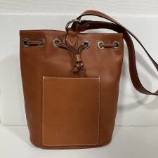 フェリージ ブラウン レザー 巾着 ワンショルダーバッグ 21/18-NK+DS 買取実績です。