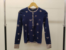 シャネル P70356 マルチロゴ ココマーク ネイビー  ハーフボタン リブニット 買取実績です。