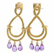 マリーエレーヌドゥタイヤック 22K アメジスト チェーンデザイン ピアス 買取実績です。