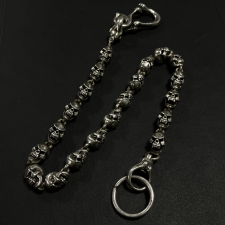 レザーズアンドトレジャーズ Sv925 166.0g Small Skull 20skull ウォレットチェーン 買取実績です。