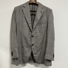 ベルベスト アイボリー×ブラウン ウールシルクリネン ガンクラブチェック JACKET IN THE BOX G10307 買取実績です。