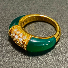 ヴァンクリーフ&アーペル 18KT 0.05ct フィリピン クリソプレーズ ダイヤモンド リング 買取実績です。