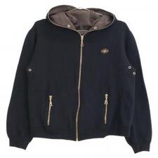 ルイヴィトン 09SS ブラック×ゴールド カシミヤ混 ロゴバッジ フルジップフーディ 買取実績です。