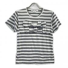 コムデギャルソンコムデギャルソン RG-T018 グレー×ホワイトボーダーフロントリボンTシャツ 買取実績です。