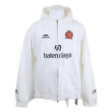 バレンシアガ 24SS 744457 ホワイト コットン エンブレム刺繍 Soccer Paris Zip-Hoodie/ジップフーディ 買取実績です。