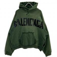 バレンシアガ 23年製 744441 カーキ Tape Type Ripped Pocket Hoodie 買取実績です。