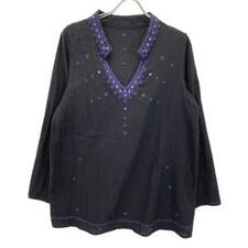 ハート HA12FJ712 ブラック×パープル 長袖 刺繍チュニックブラウス 買取実績です。