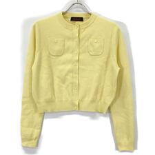 キャバンを宅配で買取。イエロー コットンカシミヤ クルーネックカーディガンを買取りました。状態は若干の使用感がある中古品です。