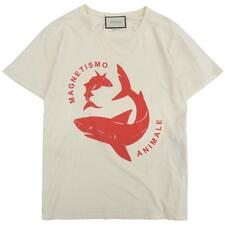グッチ アイボリー 493117X3N86 シャークプリントTシャツ 買取実績です。