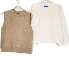 ブルーレーベル・クレストブリッジ 25年製 ベージュ×ホワイト ニットベスト付きカットソー 買取実績です。