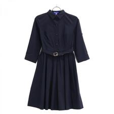 ブルーレーベル・クレストブリッジ 55J31-569-29 ネイビー コットン混 チェックスリーブ ベルテッドシャツワンピース 買取実績です。