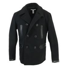 マシス ブラック メルトンウール×カウレザー キルトライニング ダブルブレストピーコート/P-COAT 買取実績です。