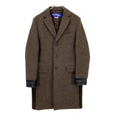 ジュンヤワタナベマン 19AW WD-C002 ブラウン ウール×レザー ツイード 3Bコート 買取実績です。