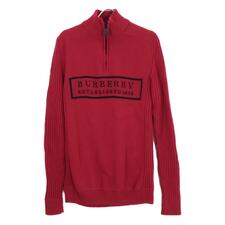 バーバリー レッド ハーフジップ ロゴ ニット 買取実績です。