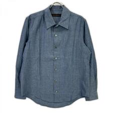 ルイヴィトン RM162 DKX HAS87W 16AW ブルー コットンウール シルバーボタンバックプリント長袖シャツ 買取実績です。