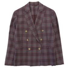銀座でストラスブルゴを買取。パープル HOLLAND&SHERRY タータンチェック 6B ダブルジャケットを買取りました。状態は目立つ汚れ、使用感なし/綺麗