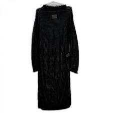 タン TN19SS025 ブラック ロングニット メッシュ ワンピース