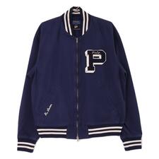 ラルフローレン ネイビー エンブロイダリー キャンバス トラックジャケット